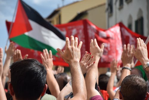 Immagine gratuita di bandiera palestinese, manifestando, manifestanti