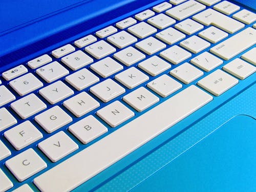 Free Blue Laptop Computer Stock Photo