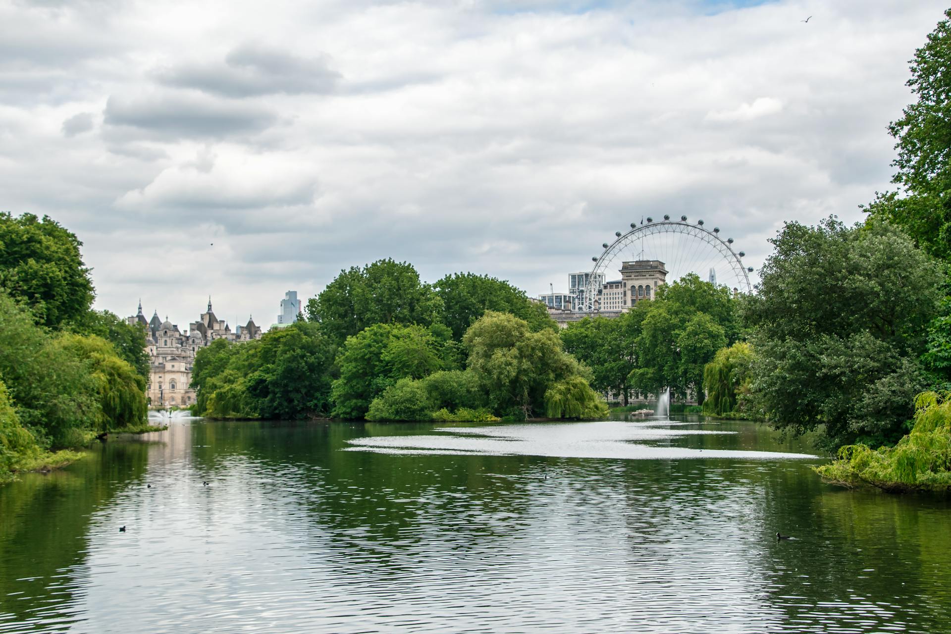 View of the St. James Park in London, England, UK