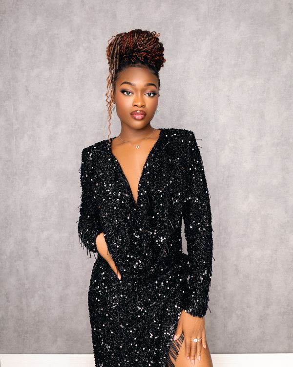 Black sequin maxi gown elegant