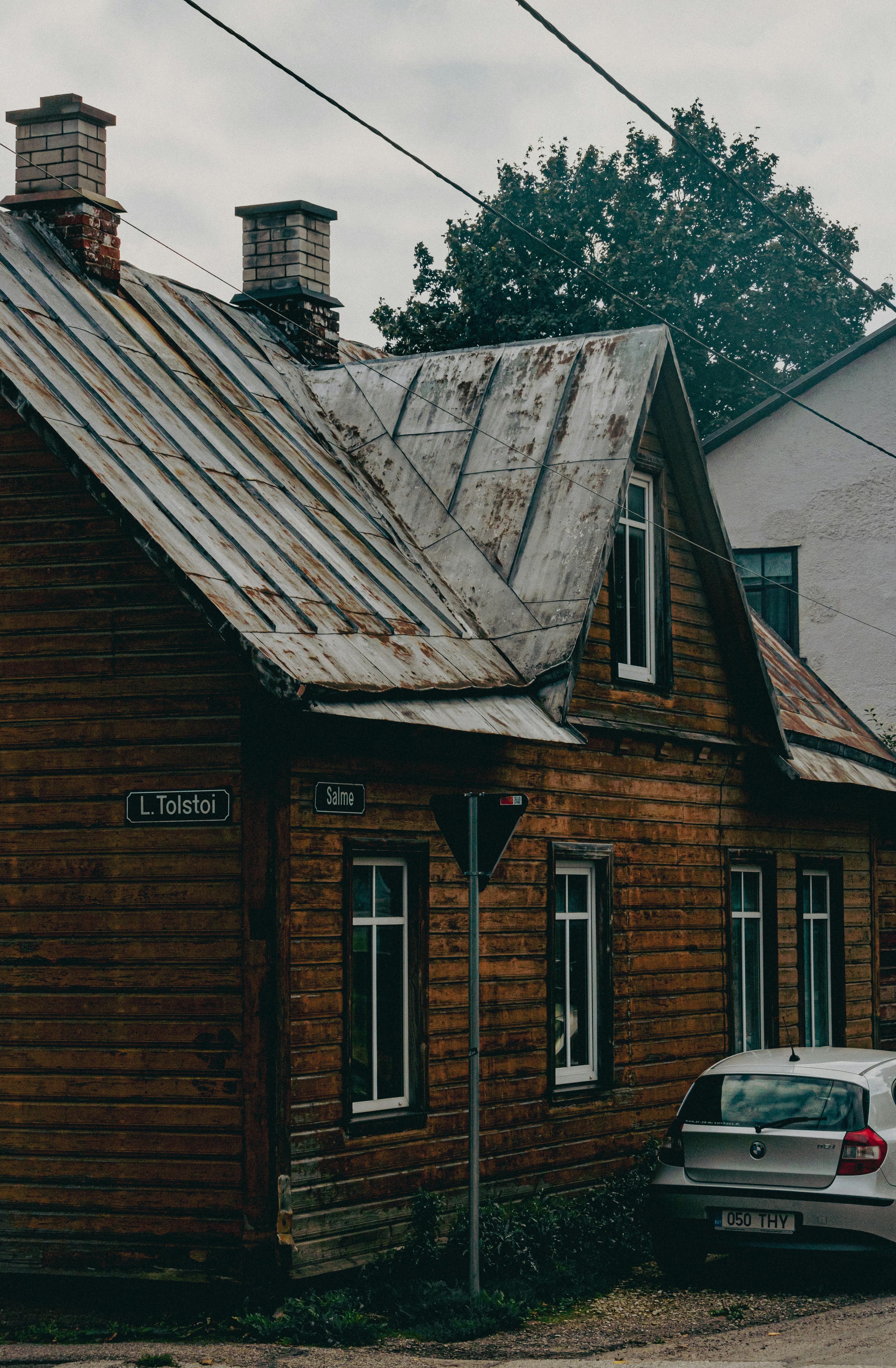 decayed old house in town