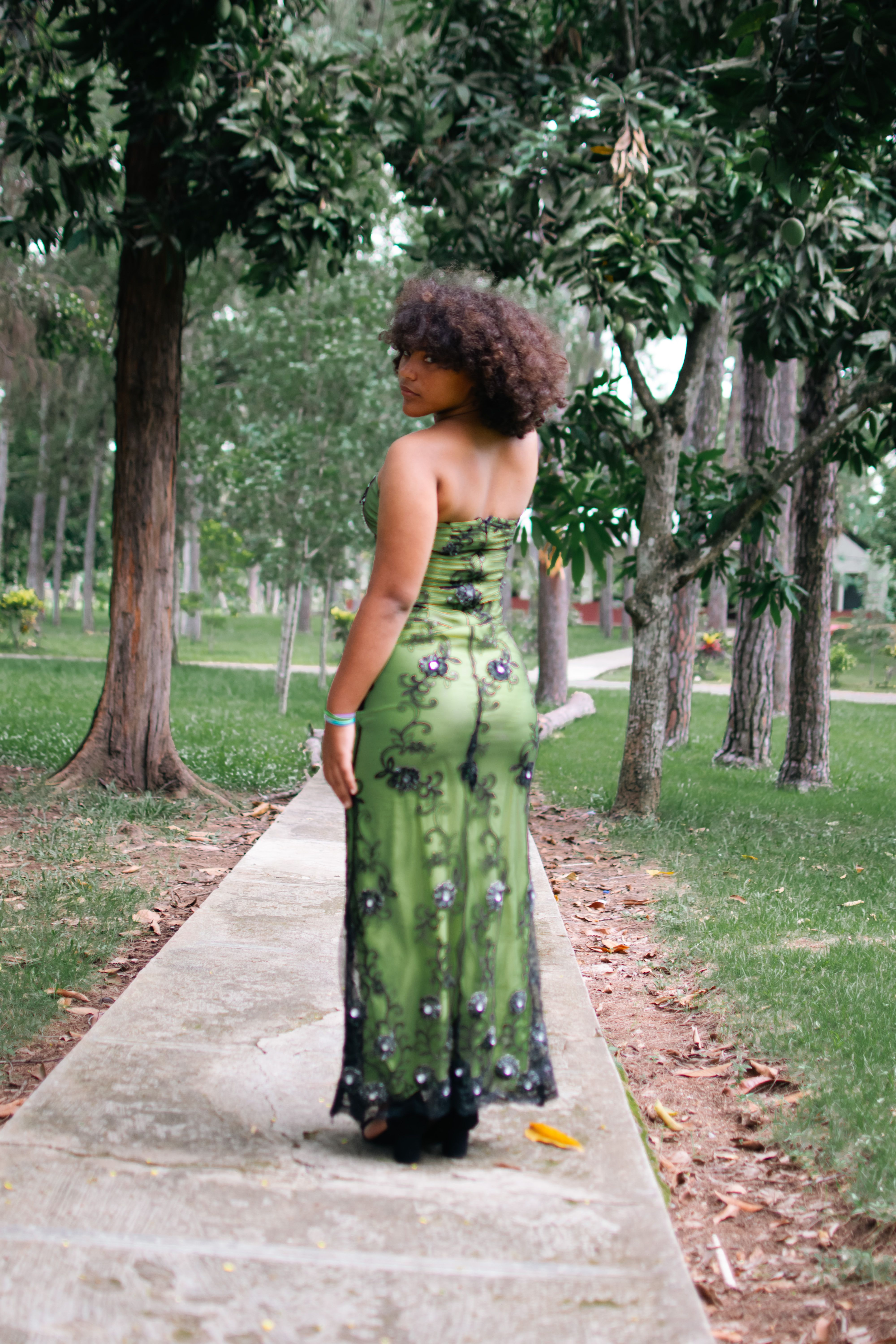 Woman Standing in Dress at Park · Free Stock Photo