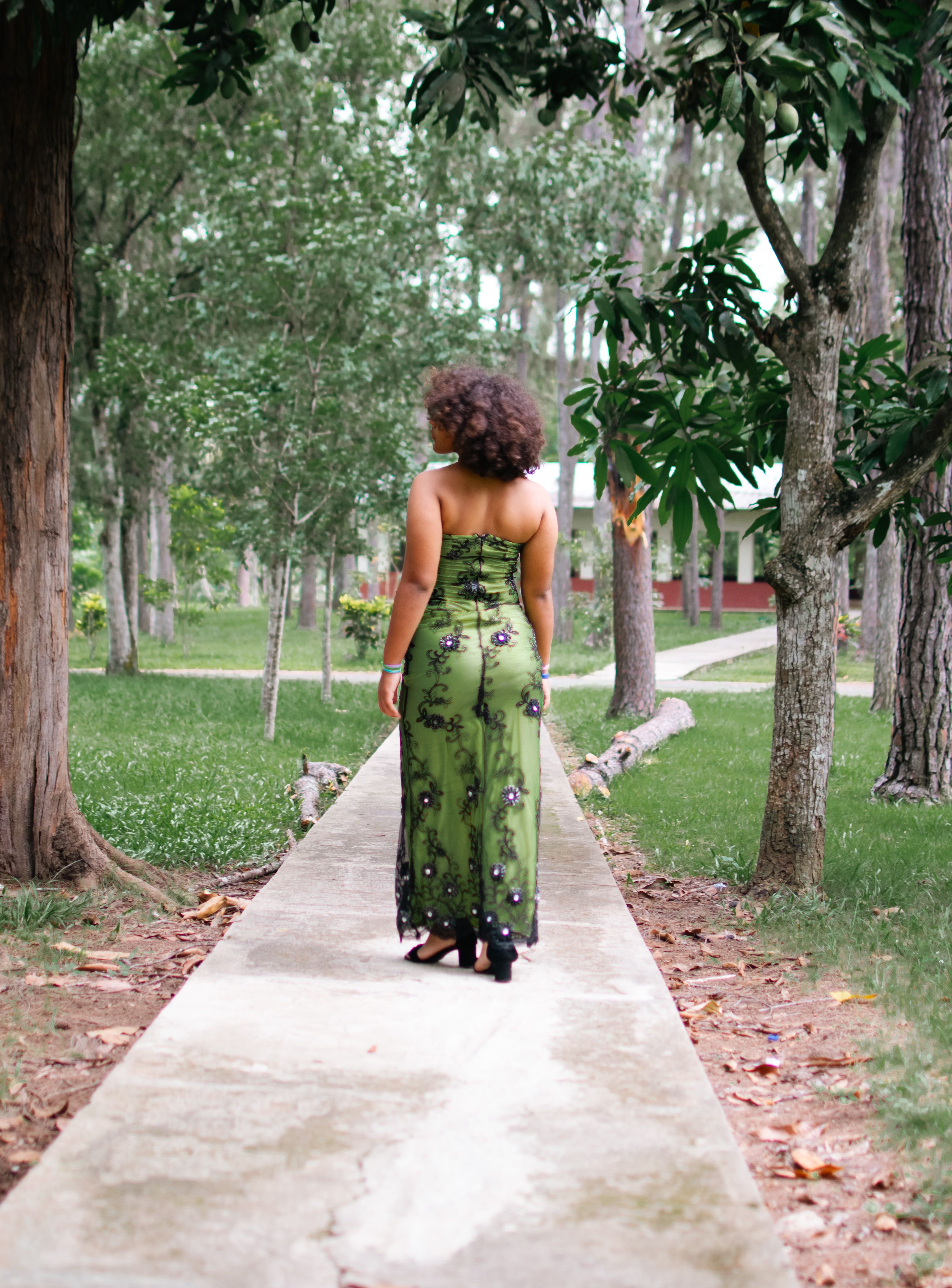 Woman in Green Dress Standing at Park · Free Stock Photo