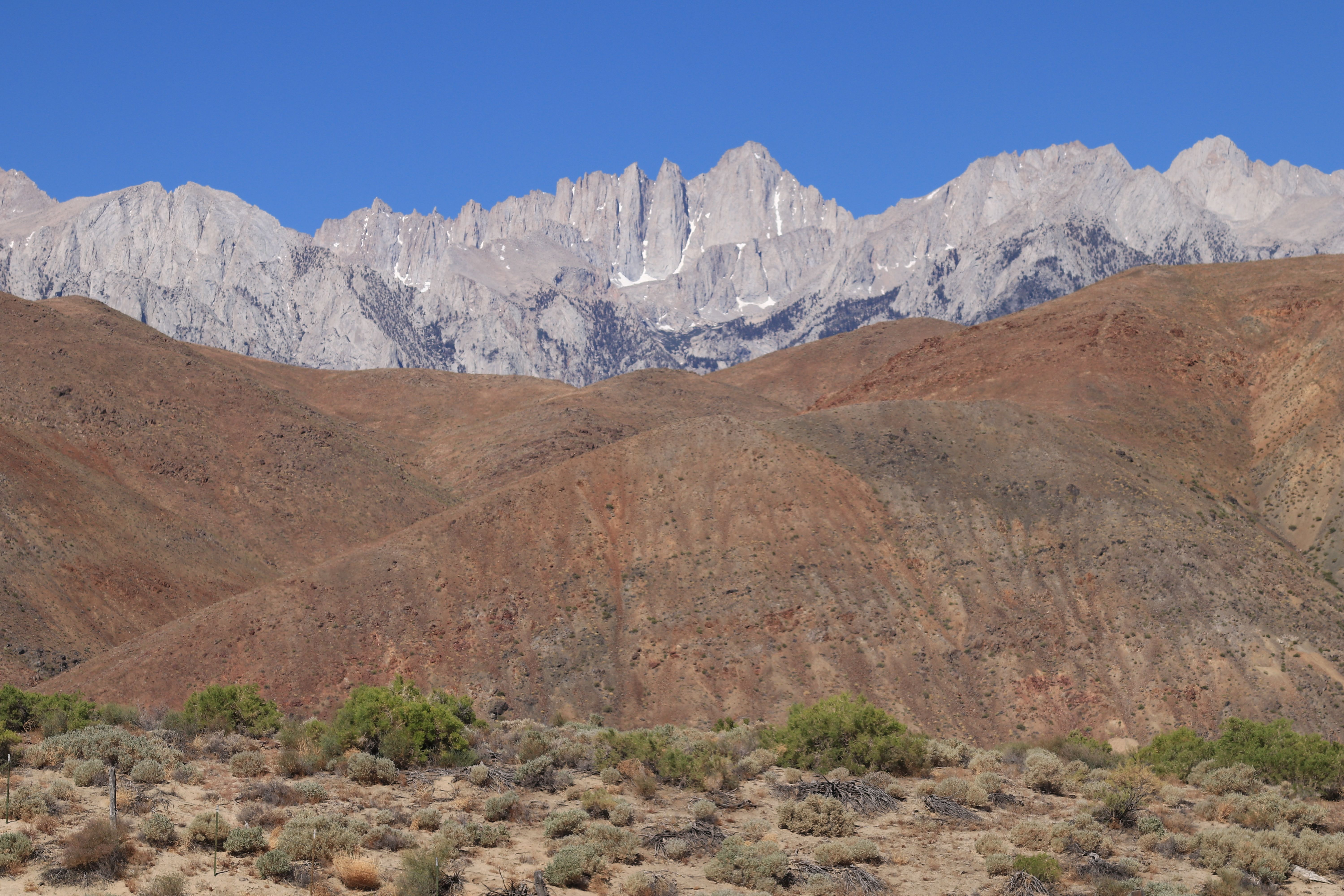 Trail Camp tents below the switchbacks on the Mount Whitney Trail