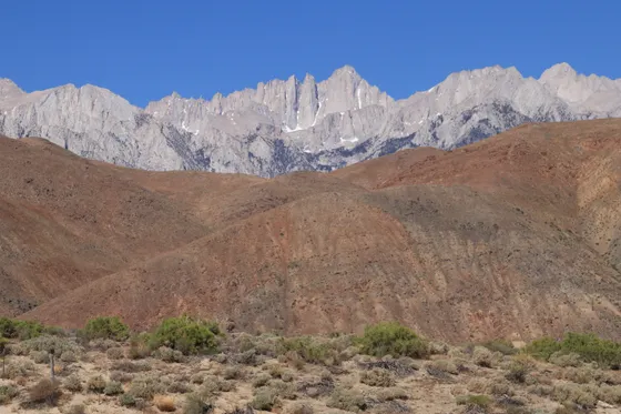 Trail Camp tents below the switchbacks on the Mount Whitney Trail