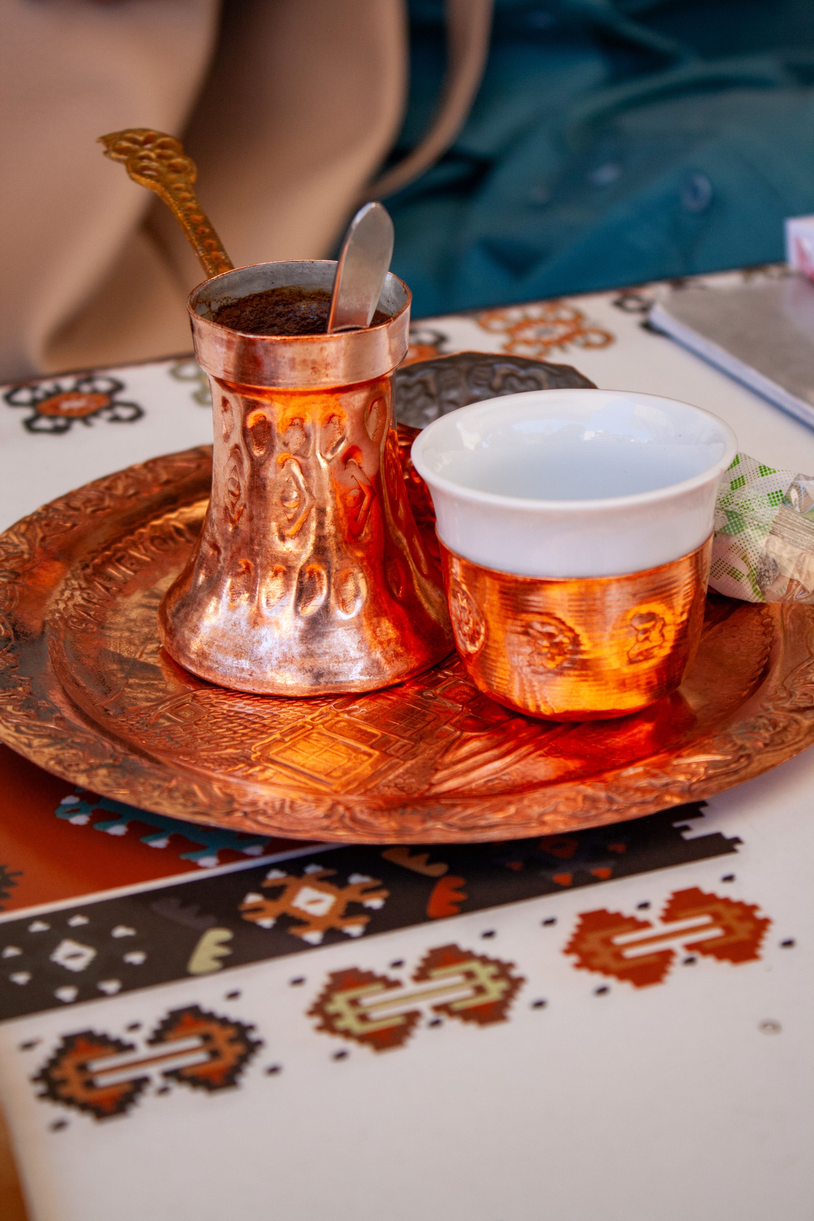 Traditional Bosnian Coffee Set with Brassware  Free Stock Photo