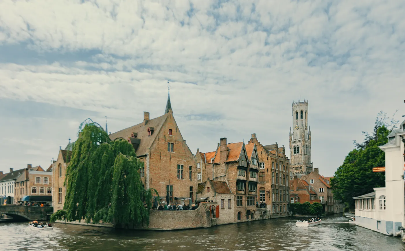 Bruges romantic canals and medieval buildings