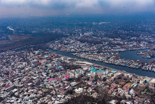 aerial view of srinagar
