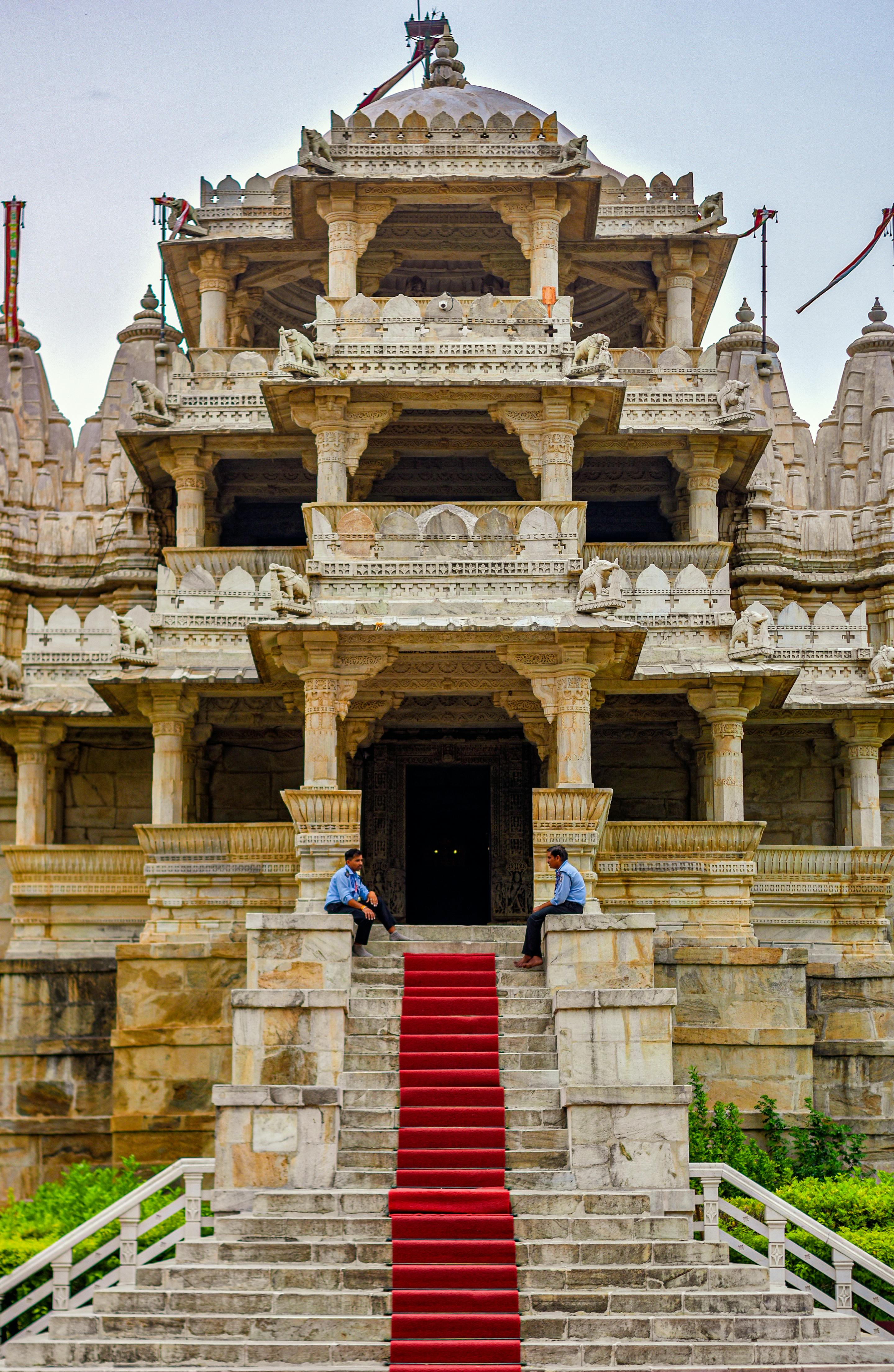 Stunning architecture of Ranakpur Jain Temple in Rajasthan, India.