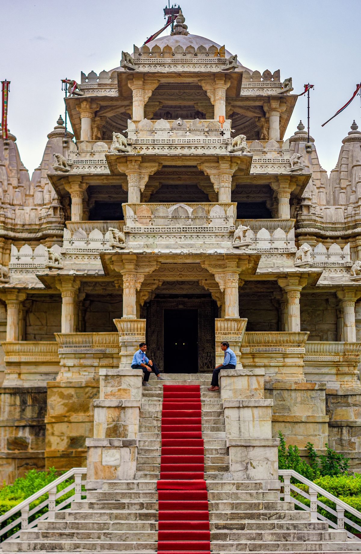 Ornate white marble Jain temple, representing the Jain pilgrimage tradition central to Giridih's Shikharji economy