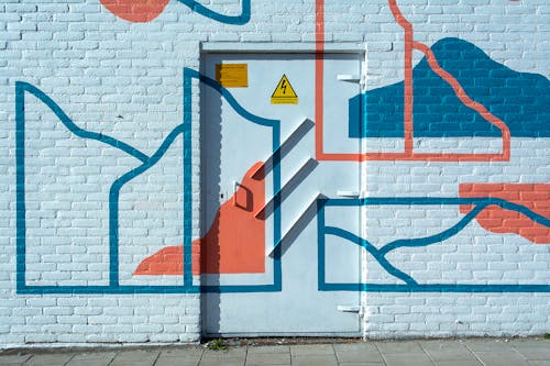 Free stock photo of bricks, door, mural