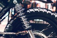 Close-up Photo of Black Motorcycle Tire