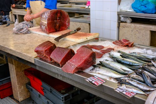 Tuna cuts in fish market