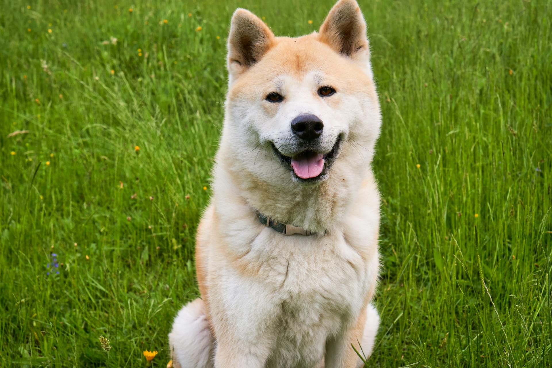 Sitting Akita Dog