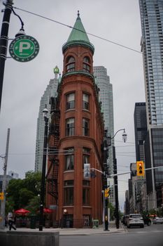 Iconic Gooderham Building with Victorian architecture in Toronto, Canada.
