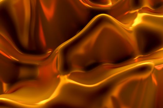 Vibrant abstract golden texture resembling fluid or liquid metal art.