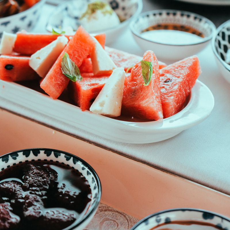 Persian Watermelon and Cherry Salad with Rose Water