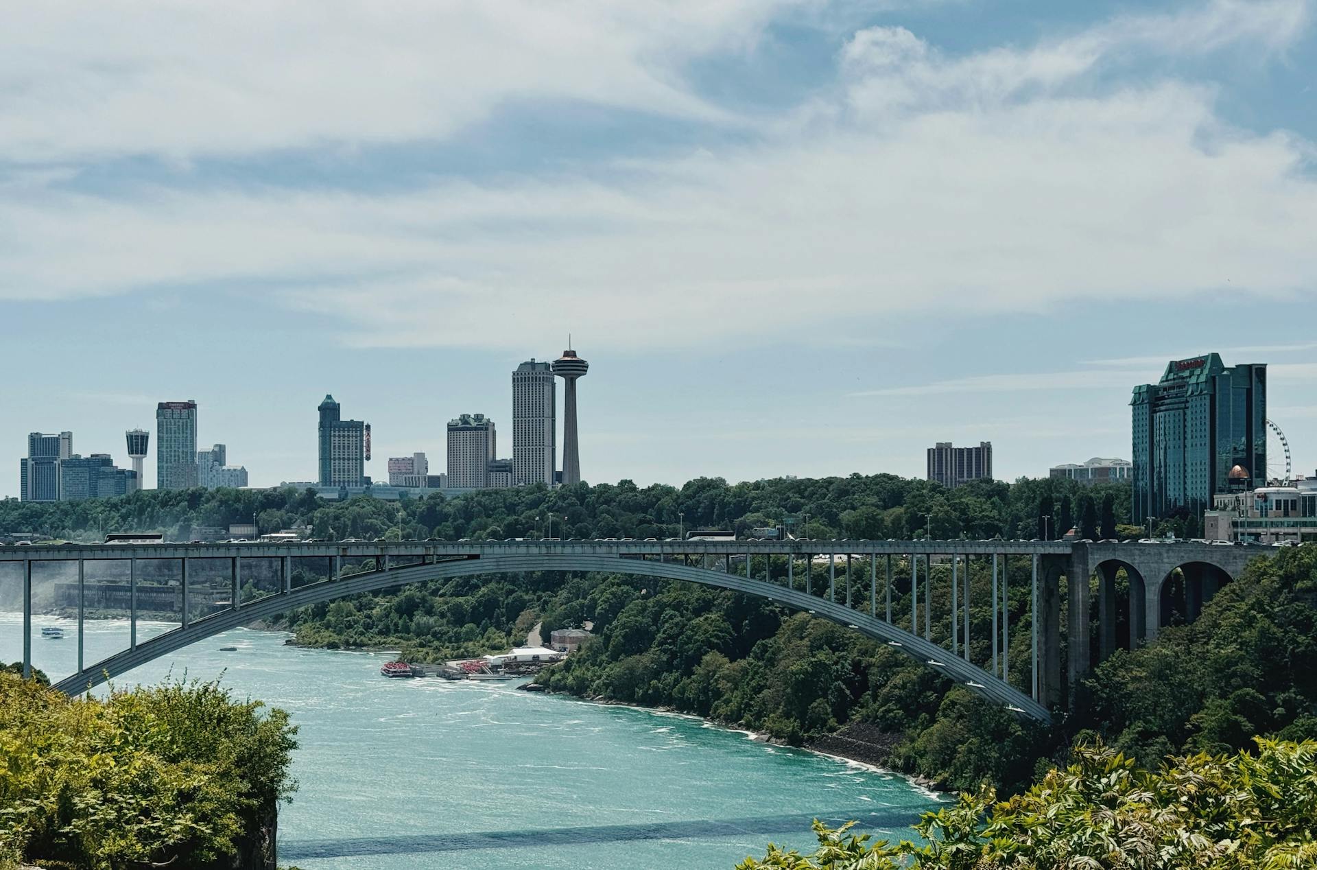 Rainbow International Bridge in Niagara Falls in Canada