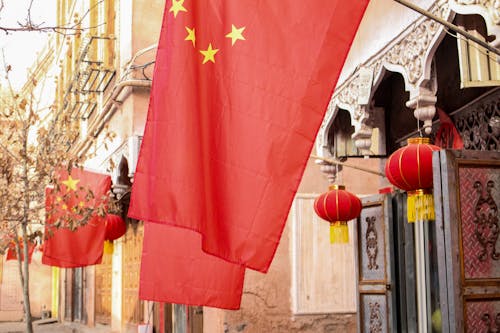 Free stock photo of china, flags, kashgar
