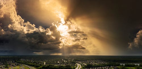 Free stock photo of aerial, clouds, drone