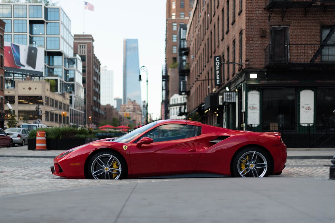 Ferrari Sports Car Parked on Road