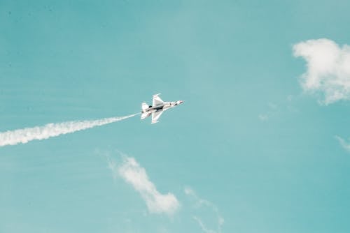 White Airplane in Midair