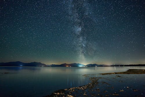 Free The milky way over the lake at night Stock Photo