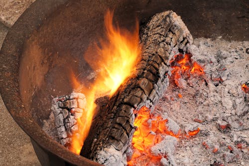 Free Burning Wood Stock Photo
