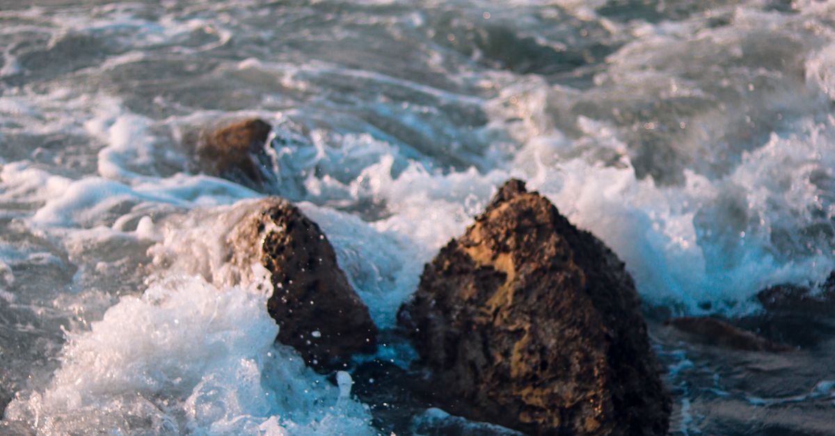 Rocks Washed by Sea Wave · Free Stock Photo