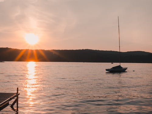 Free stock photo of beautiful sunset, boat, dock
