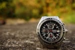 Shallow Focus Photography of Silver-colored Casio Chronograph Watch