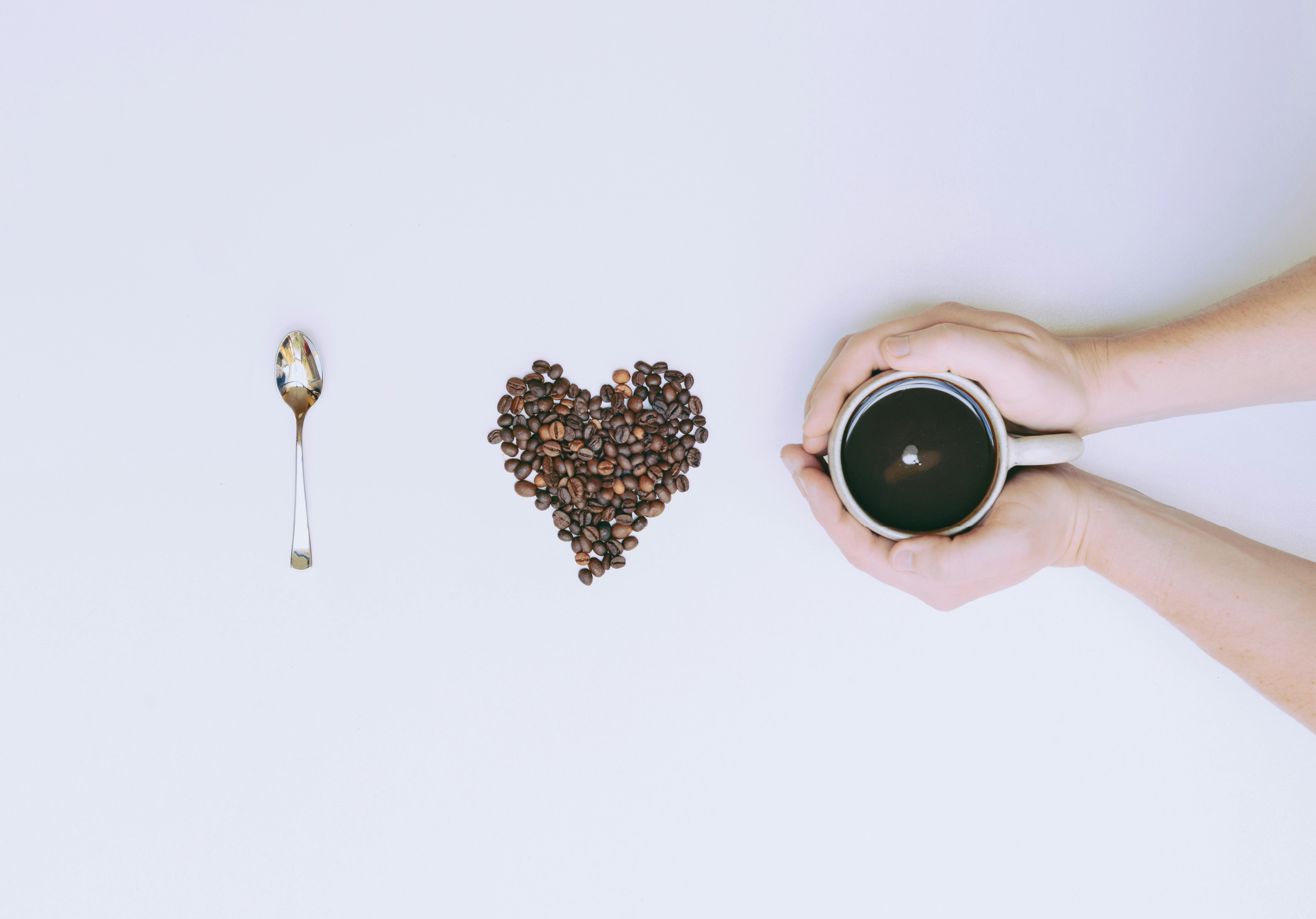 Mockup flat lay with craft accessories and coffee beans on white background  Stock Photo by AtlasComposer