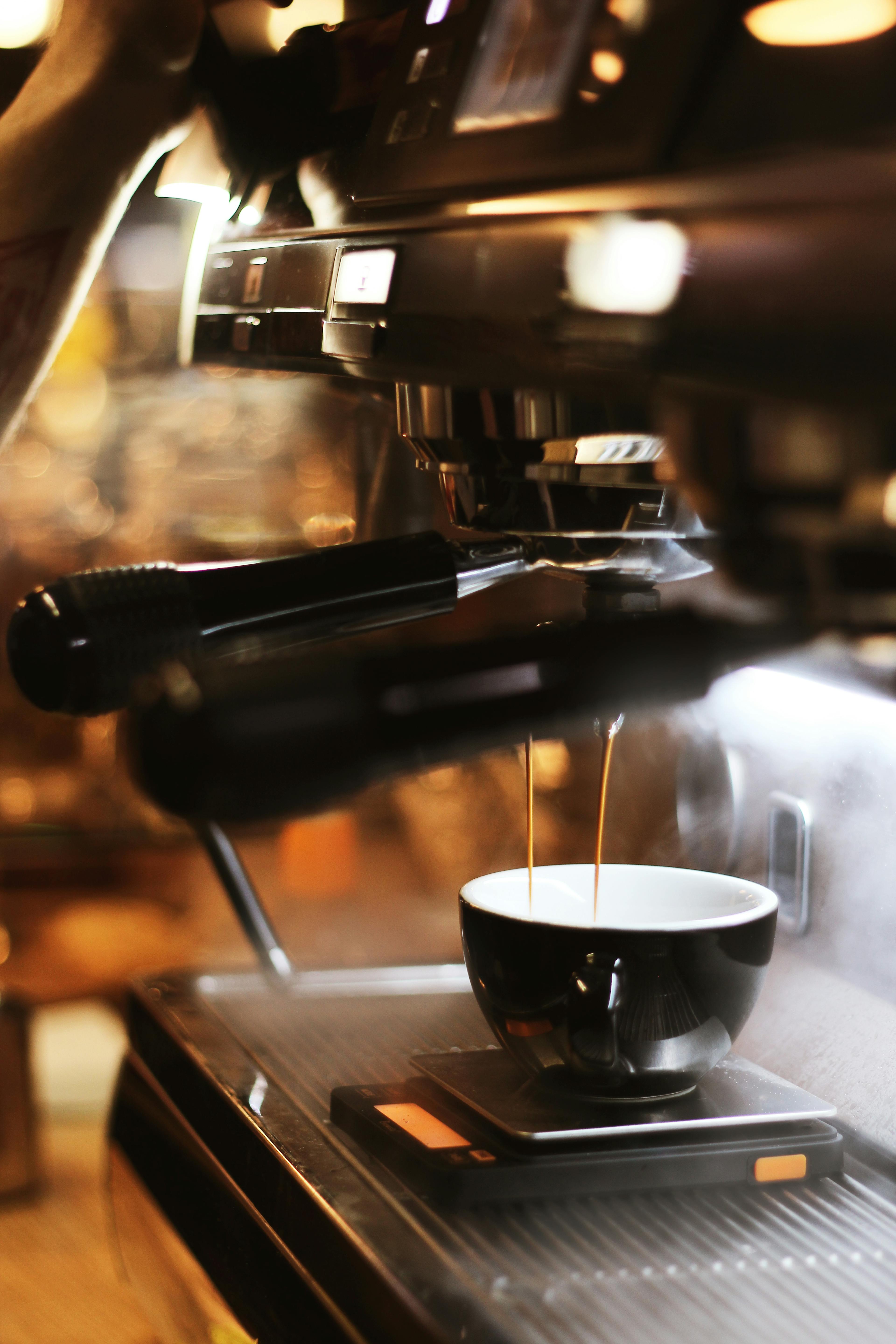 Black Espresso Maker With Cup
