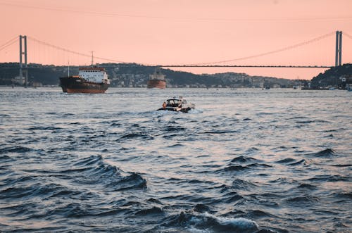 Brown Ship on Sea