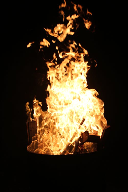 คลังภาพถ่ายฟรี ของ กลางคืน, กองไฟ, การเผาไหม้