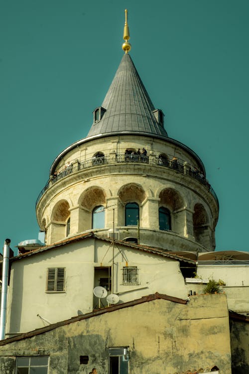 A clock tower with a clock on top