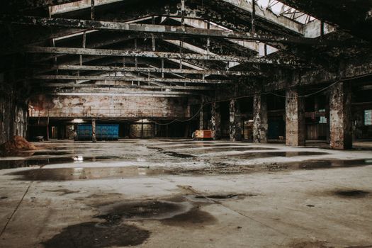 Explore the rustic charm of an abandoned warehouse in St. Petersburg, Russia. Perfect for industrial themes.