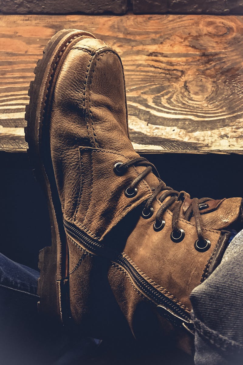 Unpaired Brown Leather Boot