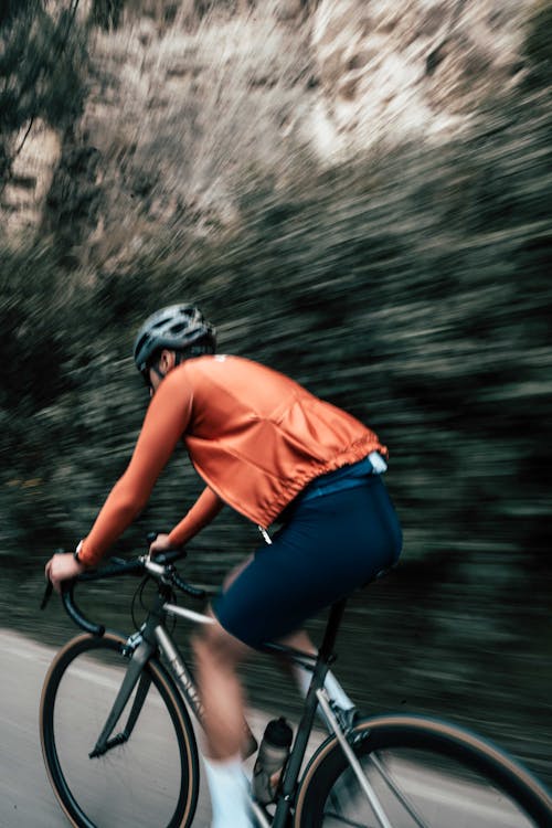 Free Cyclist on Road Stock Photo