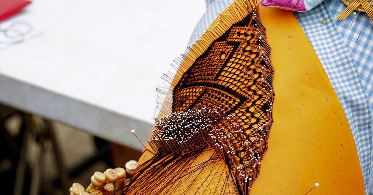 Lace Thread Making Woman Making Lace from Thread · Free Stock Photo