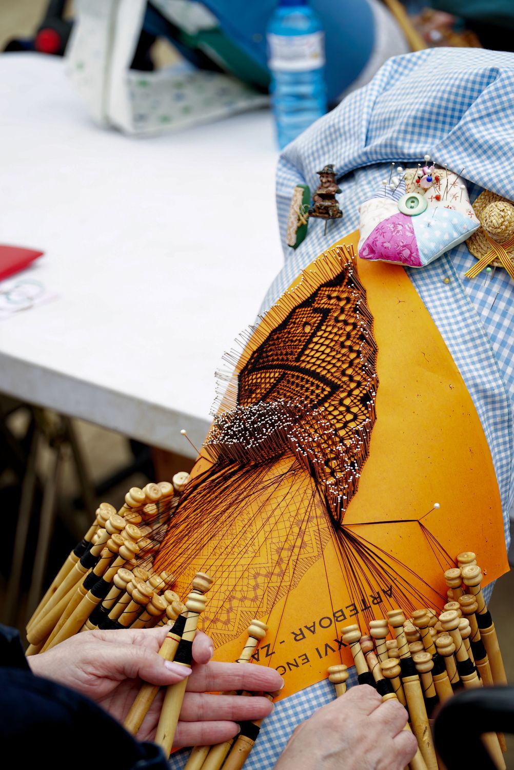 Lace Thread Making Woman Making Lace from Thread · Free Stock Photo