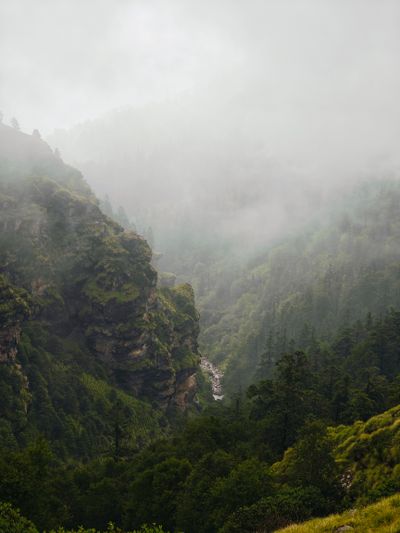 Cloud caught in a misty mountain valley — Devansh Bahuguna on Pexels