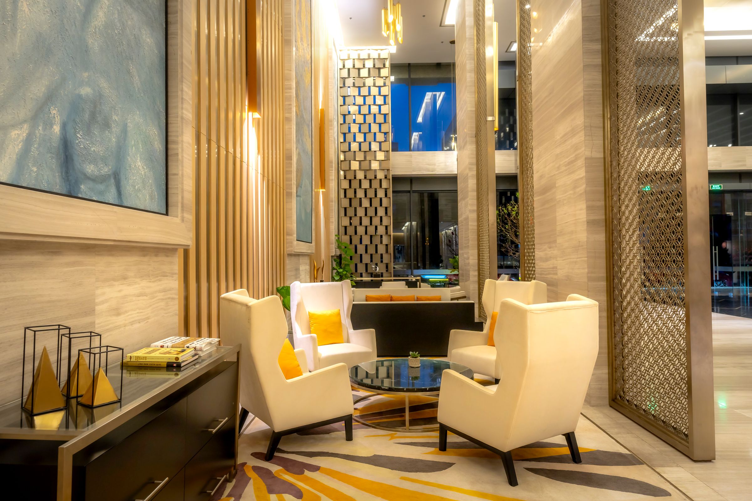 Luxury hotel lobby