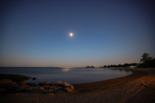 Fotobanka s bezplatnými fotkami na tému breh, mesačný svit, pláž