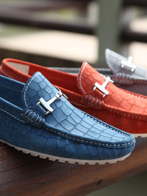 Block-Heel Suede Loafer