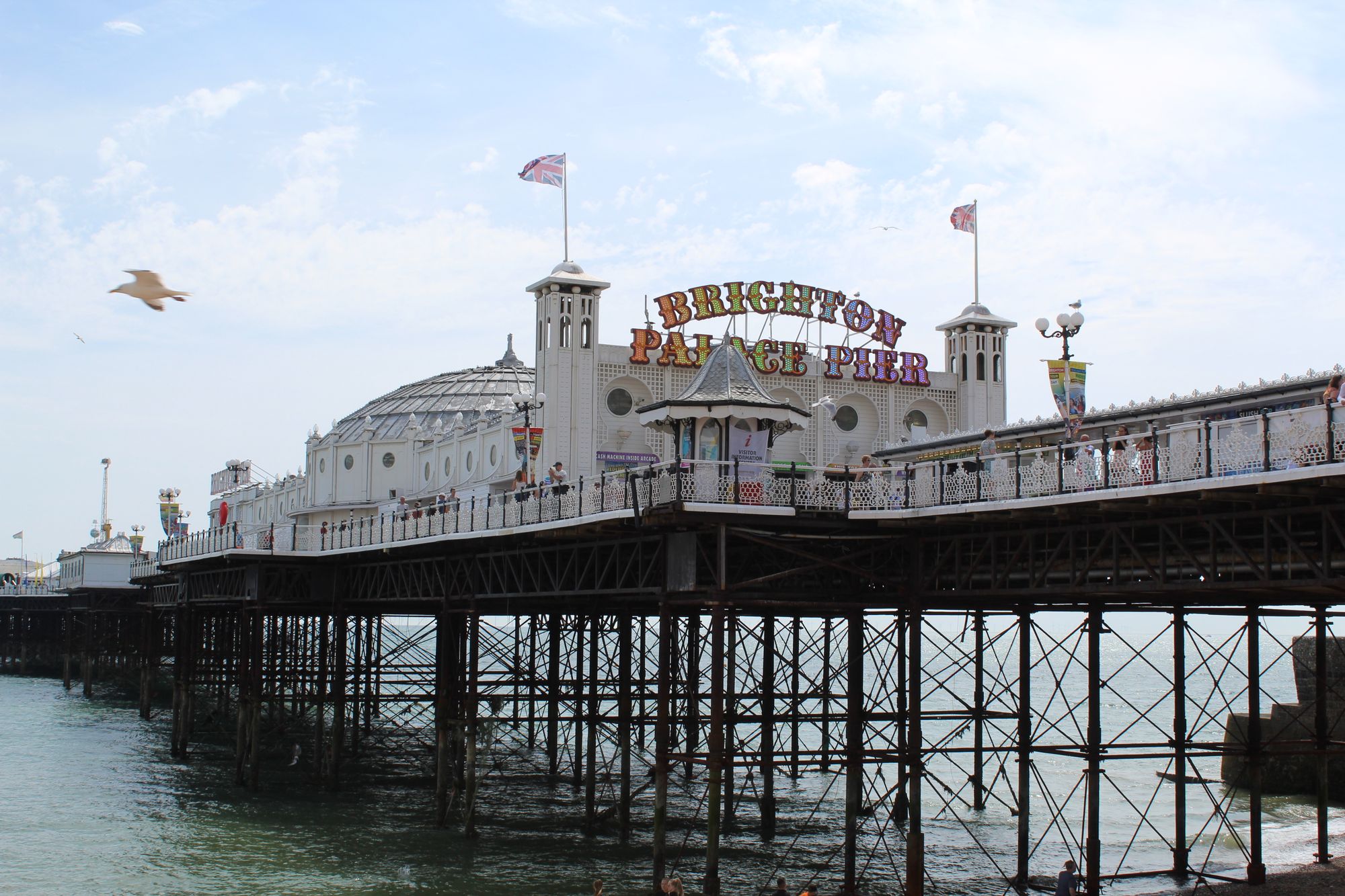 Brighton Palace Pier beside the sea on the Brighton and Hove coast