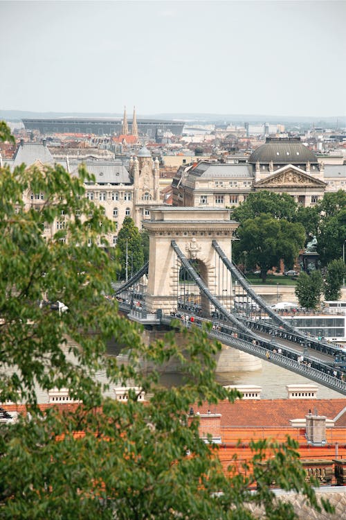 Free The chain bridge in budapest, hungary Stock Photo