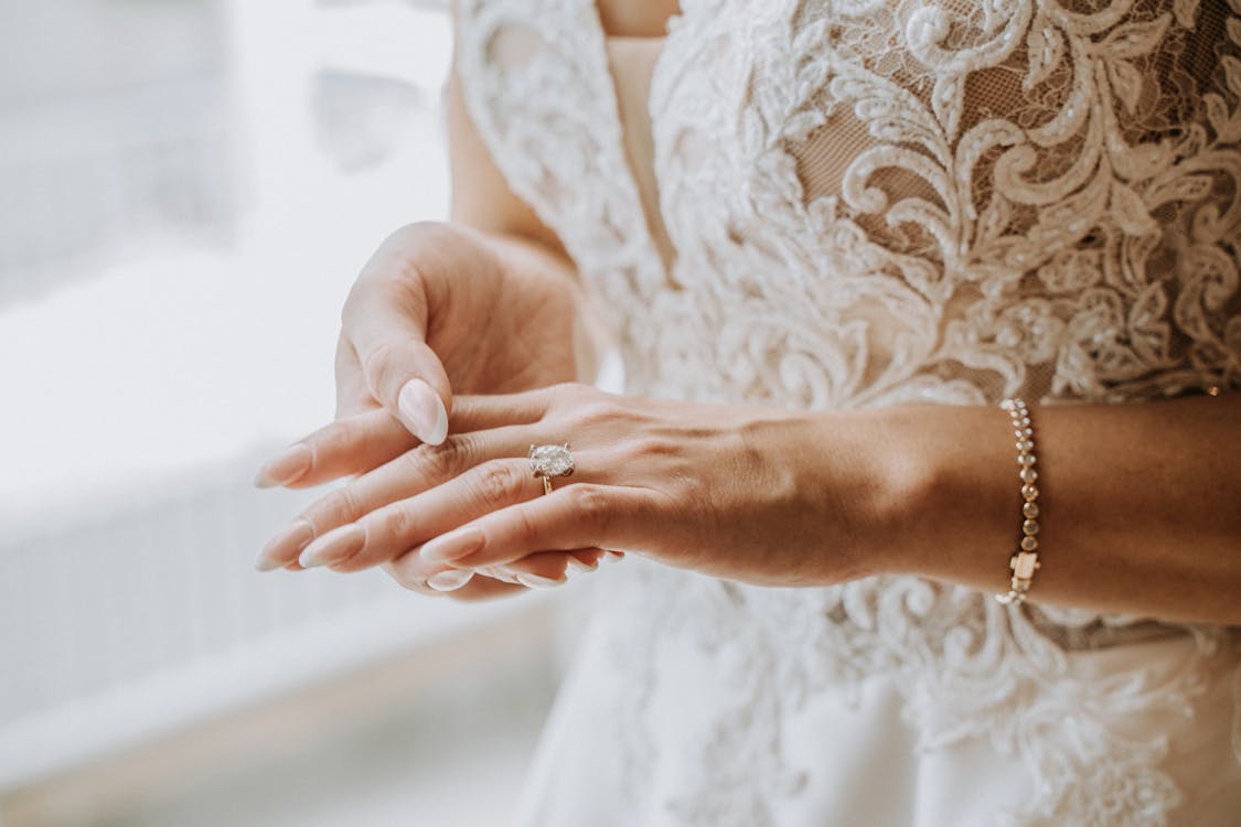 Free Close-up of the Brides Hands Stock Photo