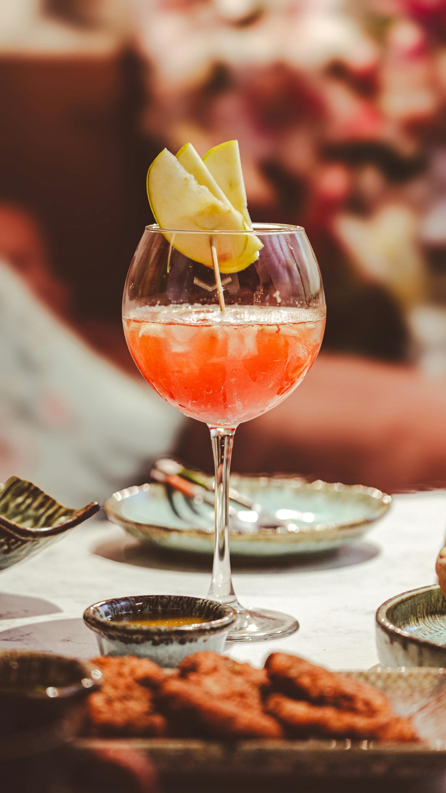 drink with lemon on table