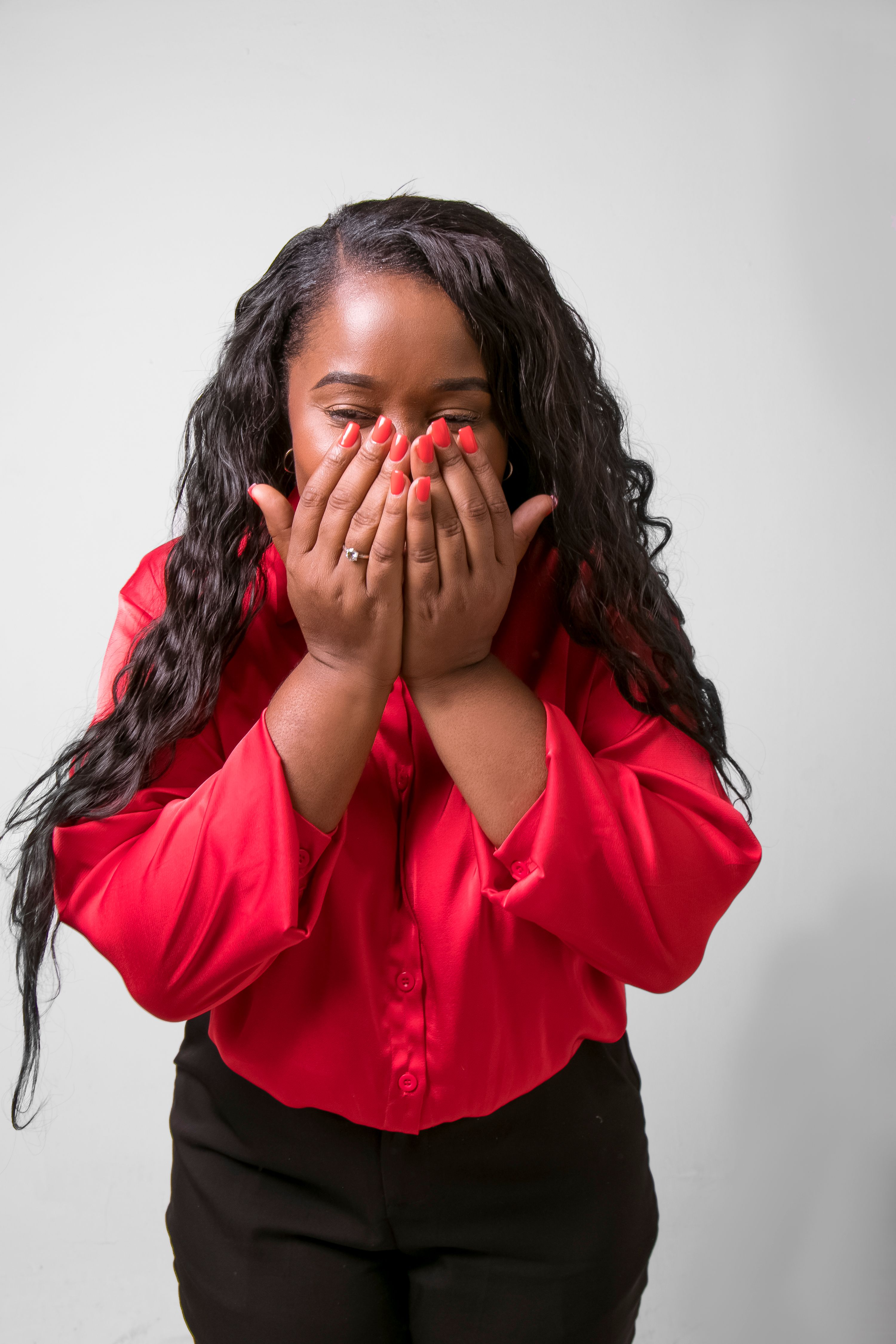 Woman Putting Hand in Front of Her Face · Free Stock Photo